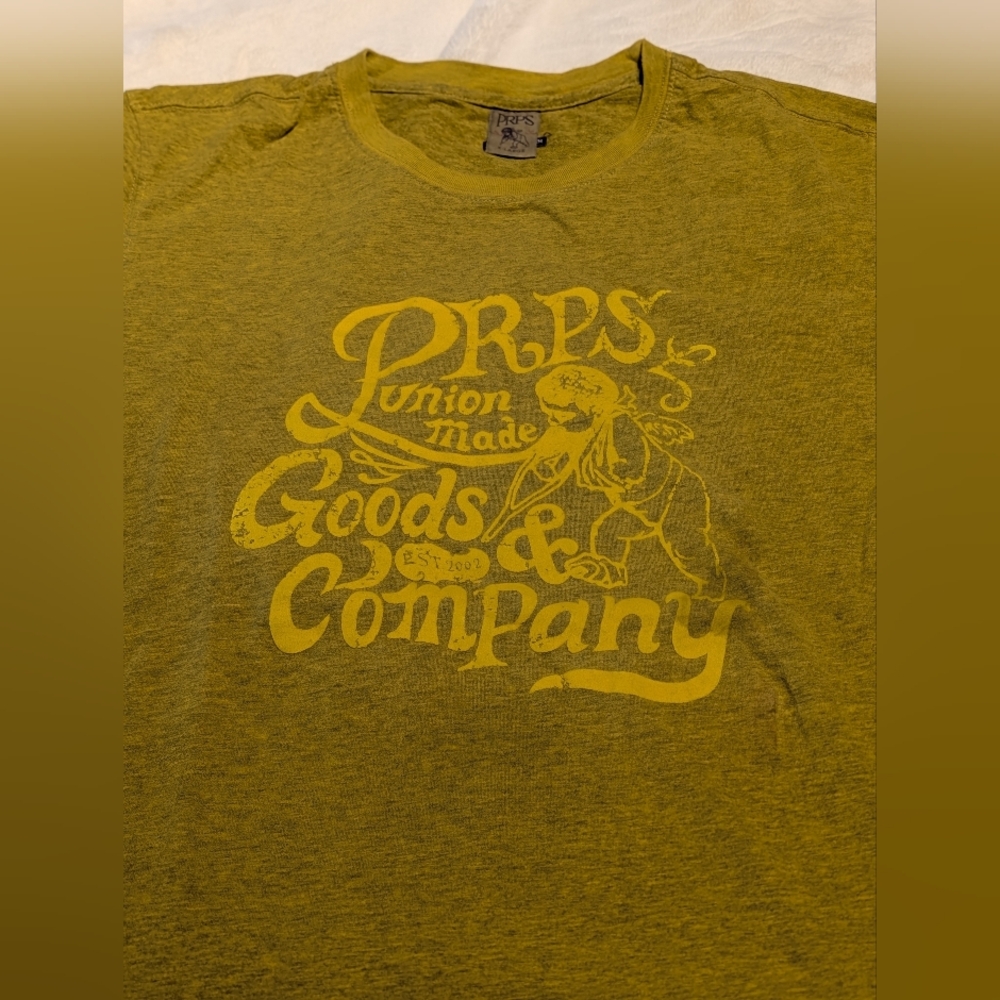 PRPS Mustard Yellow Graphic T-Shirt. Xl